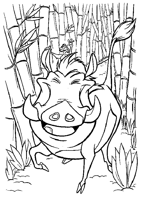 coloriage pumbaa et timon